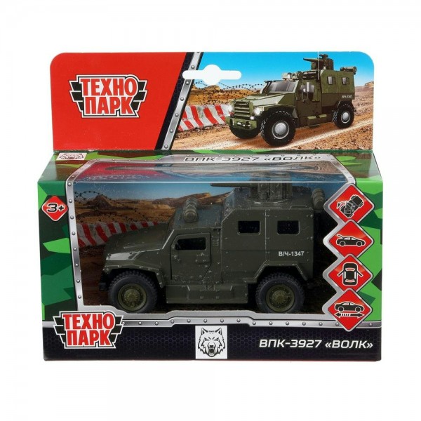 Технопарк Игрушка   Машина металл впк-3927 волк, 12 см, дв, баг., под.дет.,ин SB-17-60-B(GR)-WB (48) Китай