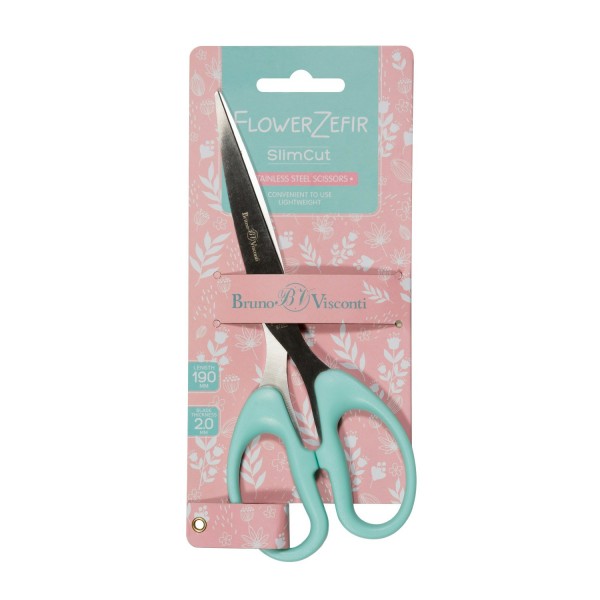 Ножницы канцелярские 19см FlowerZefir особо прочные ручки 60-0009 Bruno Visconti 12/144