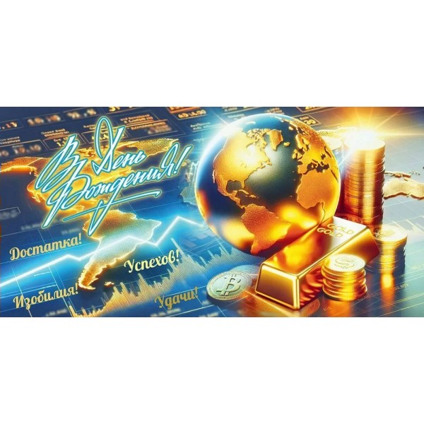 Праздник/Конверт для денег. В День Рождения! Достатка! Успехов! Изобилия! Удачи!/50001799/