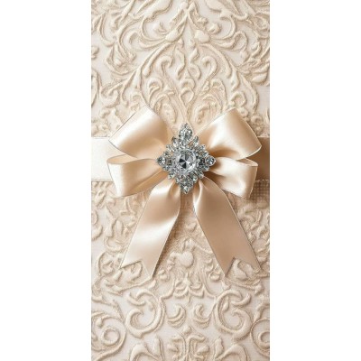 Праздник/Конверт для денег. Без надписи. Бежевый бант/50001824/