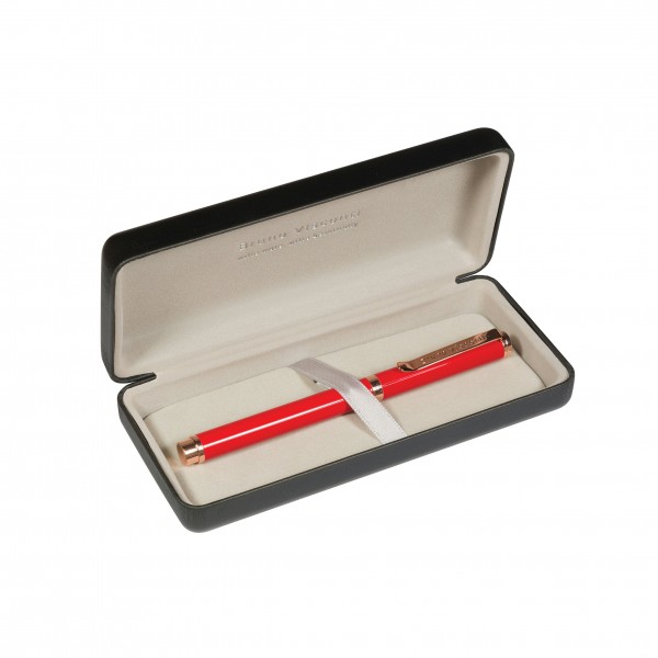 Ручка подарочная шариковая, поворотный механизм Venezia Classico синяя 1мм корпус красный металлический, черный футляр 20-0385/03-14 Bruno Visconti