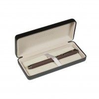 Ручка подарочная шариковая, поворотный механизм Venezia Pragmatico синяя 1мм корпус коричневый металлический, черный футляр 20-0384/02-14 Bruno Visconti