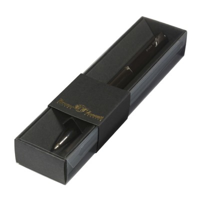 Ручка подарочная шариковая, поворотный механизм Torino синяя 1мм корпус вороненая нержавеющая сталь, футляр 20-0382-08/5 Bruno Visconti