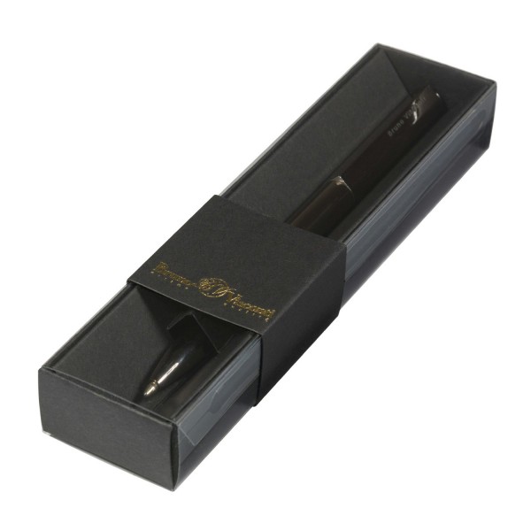 Ручка подарочная шариковая, поворотный механизм Torino синяя 1мм корпус вороненая нержавеющая сталь, футляр 20-0382-08/5 Bruno Visconti