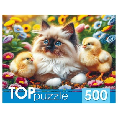 Рыжий кот Пазл 500 TOPpuzzle. Котенок и цыплята ХТП500-8744 Россия Рыжий кот Пазл 500 TOPpuzzle. Котенок и цыплята ХТП500-8744 Россия