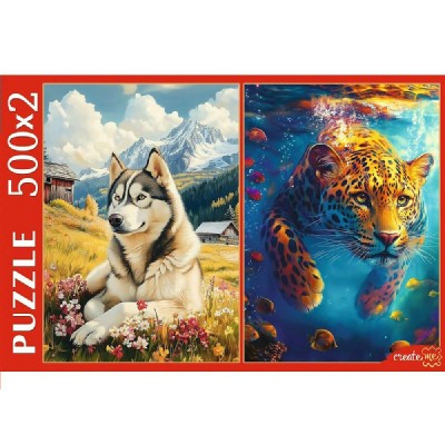 Рыжий кот Пазл 500 Набор пазлов 2 в 1. Яркие животные П500-8809 Россия Рыжий кот Пазл 500 Набор пазлов 2 в 1. Яркие животные П500-8809 Россия