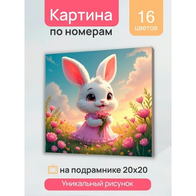 Картина по номерам холст на подрамнике 20х20 Зайка в поле с цветами 16 цветов Х-0743 Рыжий кот Картина по номерам холст на подрамнике 20х20 Зайка в поле с цветами 16 цветов Х-0743 Рыжий кот