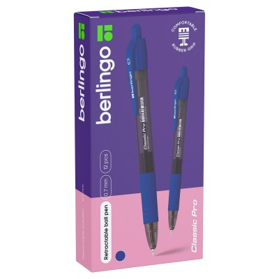 Ручка шариковая автоматическая Classic Pro синяя 0,7мм CBm_70922 Berlingo  223693