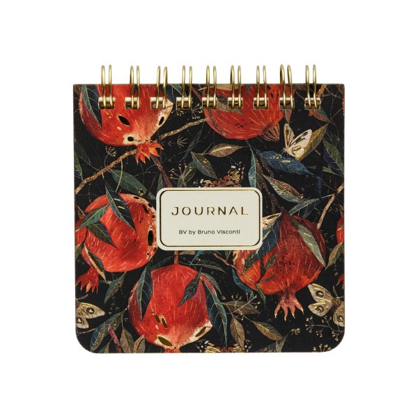 Блокнот 60 листов А6 90х90 линия, гребень, пластиковая обложка Pocket journal Flora Гранат 80г/м2 3-649/11 Bruno Visconti 24/288