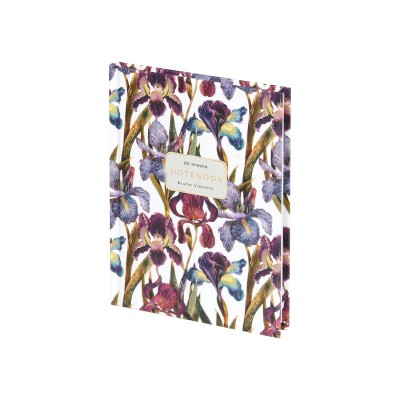 Блокнот 80 листов А6 110х145 клетка, твердая обложка Престиж Flora Ирисы матовая ламинация, 55г/м2 3-80-005/46 Альт