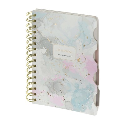 Книжка записная 120 листов А5 165х210 клетка, линия, в точку, гребень, твердая обложка Art journal Primavera бежевая бумага, с разделителями, 80г/м2 3-737/13 Bruno Visconti 8/48