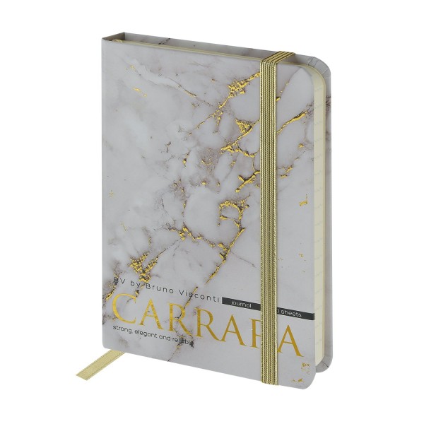Книжка записная 100 листов А6 линия, твердая обложка Megapolis journal Carrara на резинке, бежевая бумага, 70г/м2 3-478/18 Bruno Visconti 12/24