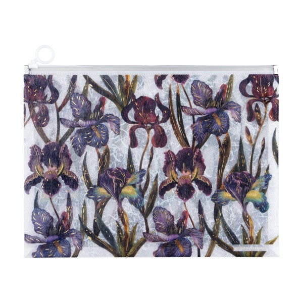 Папка на молнии А4 Flora Ирисы ZIP полупрозрачная 14-034/17 Bruno Visconti 12/240