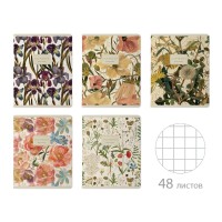 Тетрадь 48 листов А5 165х203 клетка Flora Garden матовая ламинация софт-тач, фольга золото, 70г/м2 7-48-1396 Bruno Visconti 5/60