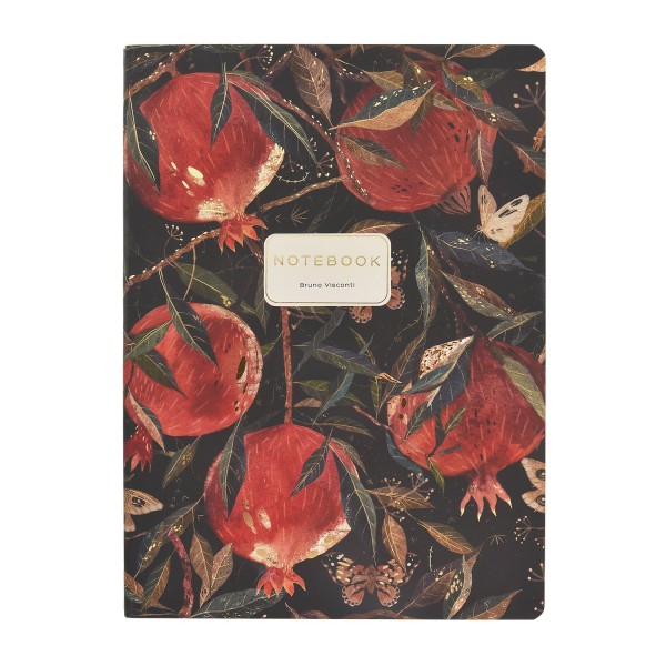 Тетрадь 60 листов В5 179х250 клетка Flora Гранат матовая ламинация софт-тач, фольга золото, 70г/м2 7-60-001/27 Bruno Visconti 20/80