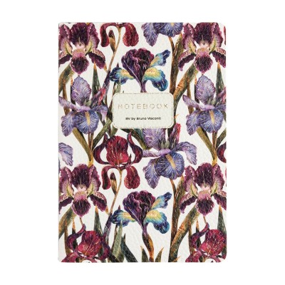 Тетрадь 60 листов А5 клетка, интегральная обложка, кожзам Flora Ирисы 80г/м2 7-60-1384/16 Bruno Visconti