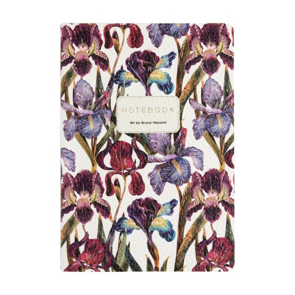Тетрадь 60 листов А5 клетка, интегральная обложка, кожзам Flora Ирисы 80г/м2 7-60-1384/16 Bruno Visconti