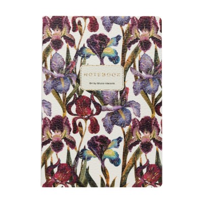 Тетрадь 60 листов А5 линия, интегральная обложка, кожзам Flora Ирисы бежевая бумага, 80г/м2 7-60-1315/16 Bruno Visconti