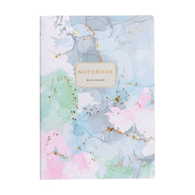 Тетрадь 40 листов А5 клетка Primavera grey матовая ламинация софт-тач, фольга золото, бежевая бумага, 70г/м2 7-40-001/193 Bruno Visconti 24/96