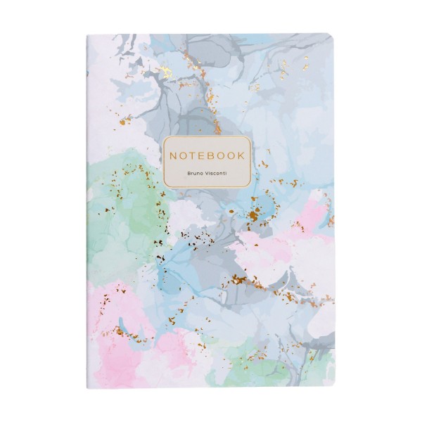 Тетрадь 40 листов А5 клетка Primavera grey матовая ламинация софт-тач, фольга золото, бежевая бумага, 70г/м2 7-40-001/193 Bruno Visconti 24/96