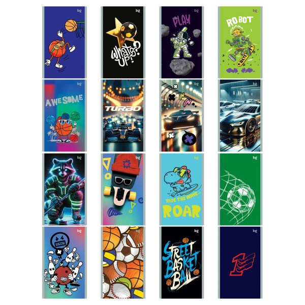 Блокнот 24 листа А6 клетка, скрепка Микс. Мальчики Б6ск24 11880 BG  370348