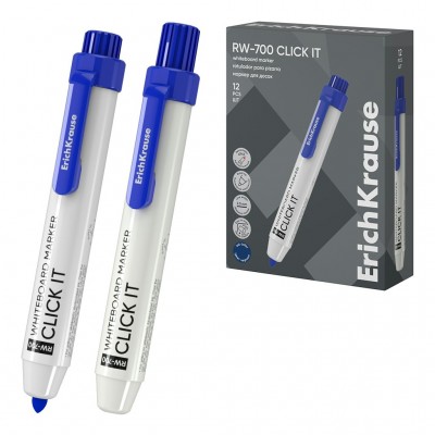 Маркер для доски RW-700 Click it 2мм синий, пулевидный 60831 ErichKrause 12/144