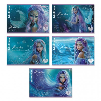 Альбом 40 листов для рисования А4 скоба Aquamarine 100г/м2 63449 ErichKrause 5/30
