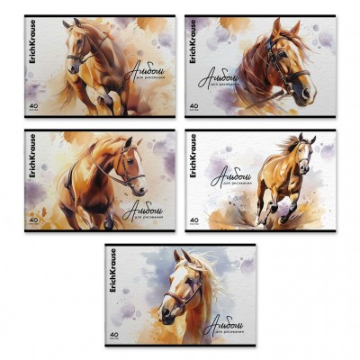 Альбом 40 листов для рисования А4 скоба Wild Mane 100г/м2 63450 ErichKrause 5/30