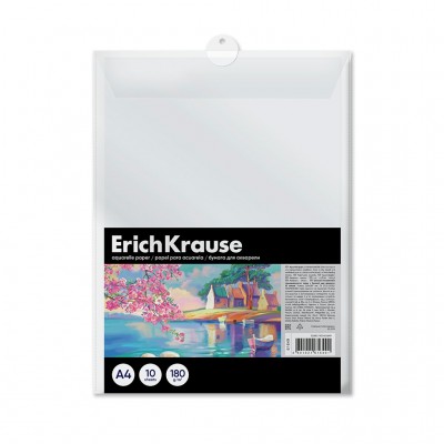 Папка для акварели А4 10 листов Art Spirit пластиковая папка, 180г/м2 61649 ErichKrause Папка для акварели А4 10 листов Art Spirit пластиковая папка, 180г/м2 61649 ErichKrause