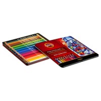 Карандаши цветные 24шт Polycolor 6-гранные, заточенные, металлический пенал 3824024002PL Koh-I-Noor  132740