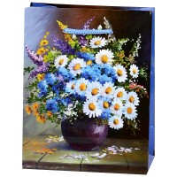 Миленд/Пакет бумажный ламинированный. Букет в синих тонах 115 х 145 х 60 мм/ПКП-1108/