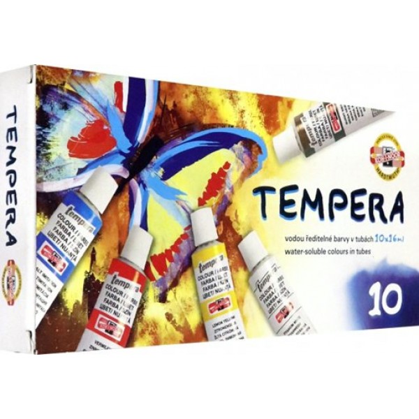 Краска - темпера 10 цветов 16мл Бабочка туба, картонная упаковка  Koh-I-Noor 773205JD07KS