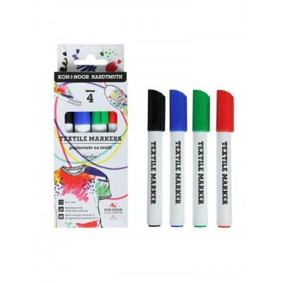 Маркер по ткани Набор 4 цвета 2,5мм 3205 3263006001KS Koh-I-Noor 387139 Маркер по ткани Набор 4 цвета 2,5мм 3205 3263006001KS Koh-I-Noor 387139