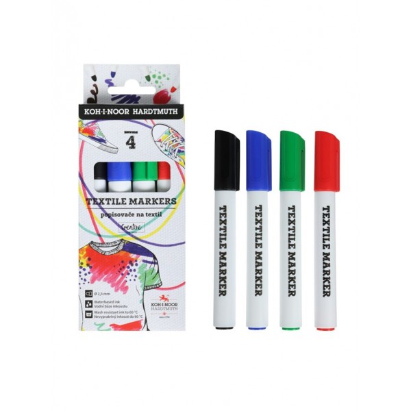 Маркер по ткани Набор 4 цвета 2,5мм 3205 3263006001KS Koh-I-Noor  387139