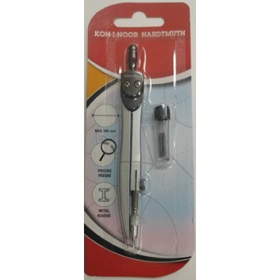Циркуль металлический школьный с запасным грифелем, блистер 0300040026KDRU Koh-I-Noor 383991 Циркуль металлический школьный с запасным грифелем, блистер 0300040026KDRU Koh-I-Noor 383991