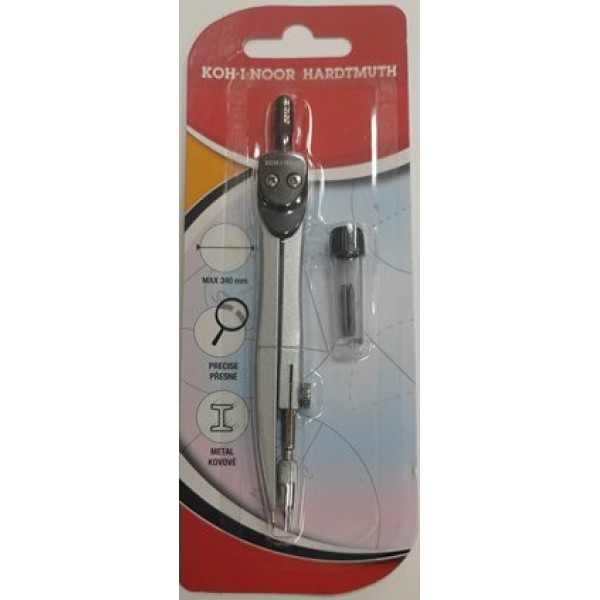 Циркуль металлический школьный с запасным грифелем, блистер 0300040026KDRU Koh-I-Noor  383991