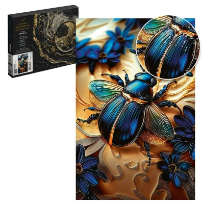 Картина по номерам холст на подрамнике 30х40 Скарабей 20 цветов, с кристаллами 71290 Феникс