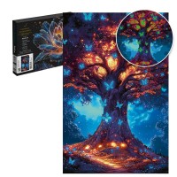 Картина по номерам холст на подрамнике 30х40 Волшебное дерево 20 цветов, со светящимися красками 71294 Феникс