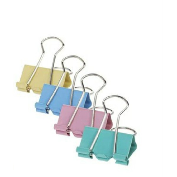 Зажим для бумаг 25мм 12шт цветные, картонная коробка  Deli 12/240 EZ74