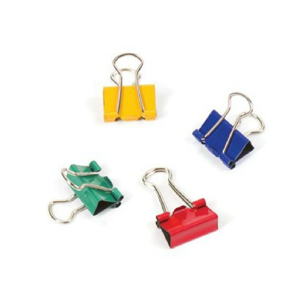 Зажим для бумаг 15мм 12шт цветные, картонная коробка  Deli 12/300 EZ76