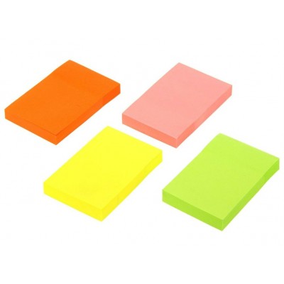 Блок клей 51х76 100 листов 4 неоновых цвета  Deli 12/144 ЕА910-2