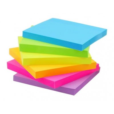 Блок клей 101х76 100 листов 4 неоновых цвета  Deli 12/144 ЕА910-4