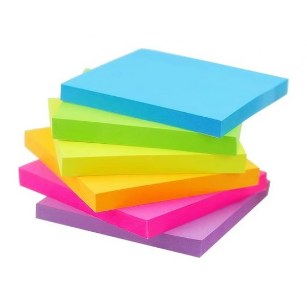 Блок клей 101х76 100 листов 4 неоновых цвета  Deli 12/144 ЕА910-4