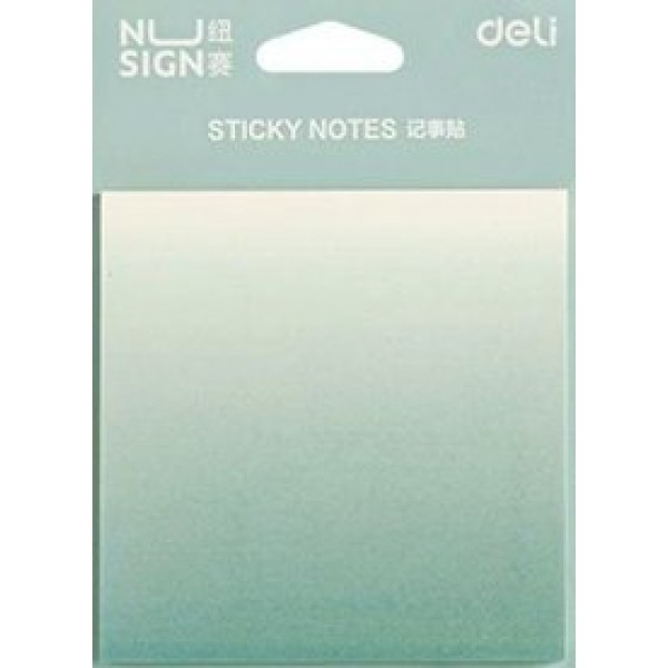 Блок клей 74х74 60 листов Nusign эффект градиента, зеленый  Deli 36/288 ENS357-GR