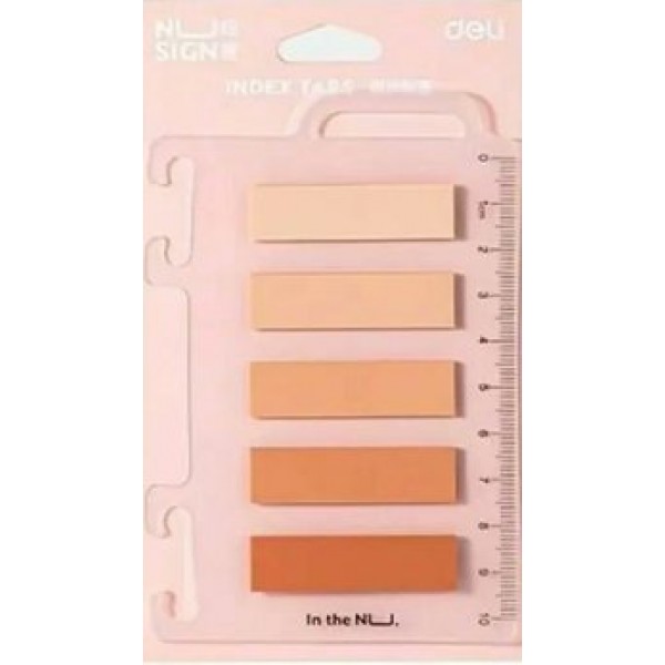 Блок клей -закладки 12х44 20 листов х 5 цветов Nusign пластиковые, розовые цвета  Deli 36/288 ENS356-PK