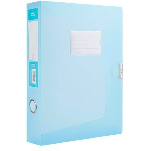 Папка  - короб пластиковая А4 55мм синий  Deli 12/36 63211