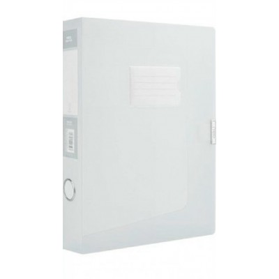 Папка  - короб пластиковая А4 55мм Transparent прозрачный  Deli 12/36 63211