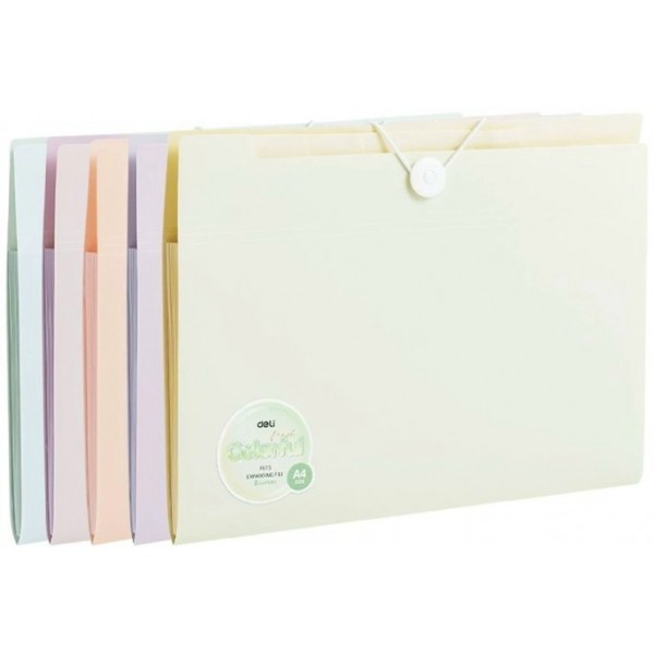 Папка на резинке А4 8 отделений Colorful ассорти  Deli 36/72 EF615