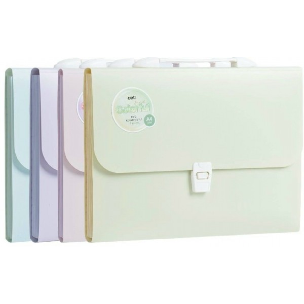 Папка портфель А4 7 отделений Colorful ассорти  Deli 12/48 EF612