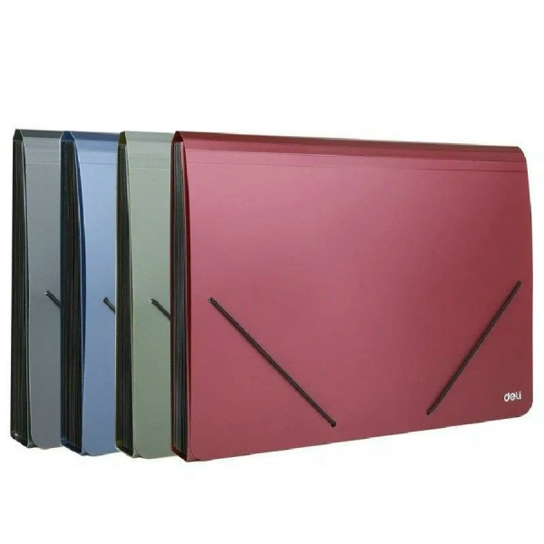 Папка на резинке А4 12 отделений Start 750мкм  Deli 12/48 Е5551